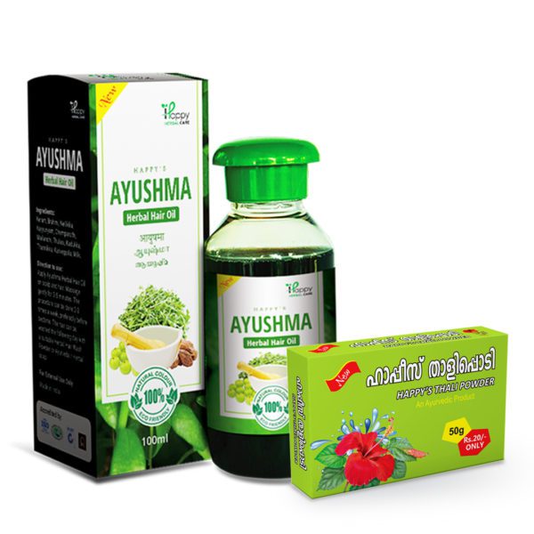 Ayushma Ayurvedic Hair oil 100ml + Herbal Hair Wash Thali Powder (*Free)