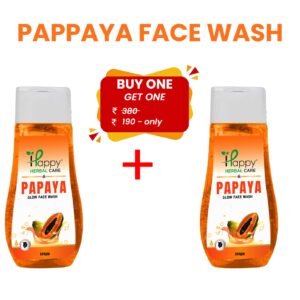 Happy Herbal Care Papaya Face Wash Buy One Get One Offer – Natural papaya extract face cleanser for glowing skin