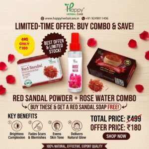 Natural Skin Glow Combo – Rose Water & Red Sandal Care