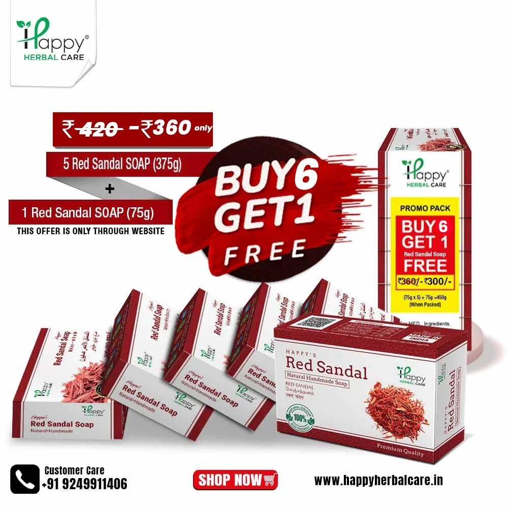 Buy Natural Red Sandalwood Soaps | Handmade Herbal Soap by Happy Herbal Care